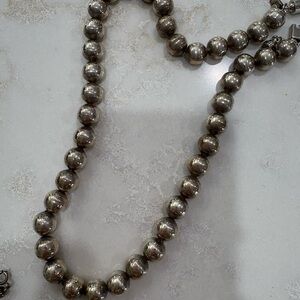 Elegant Sterling Silver Beaded Necklace